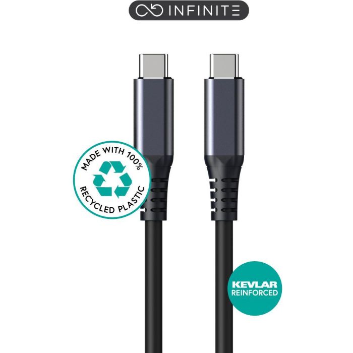 eSTUFF Cable USB-C INFINITE Súper Suave USB4 Gen2x2 2m 100W 20Gbps 8K/60Hz 100% Plástico Reciclado Libre PVC 0 eSTUFF Cable USB-C INFINITE Súper Suave USB4 Gen2x2 2m 100W 20Gbps 8K/60Hz 100% Plástico Reciclado Libre PVC 0