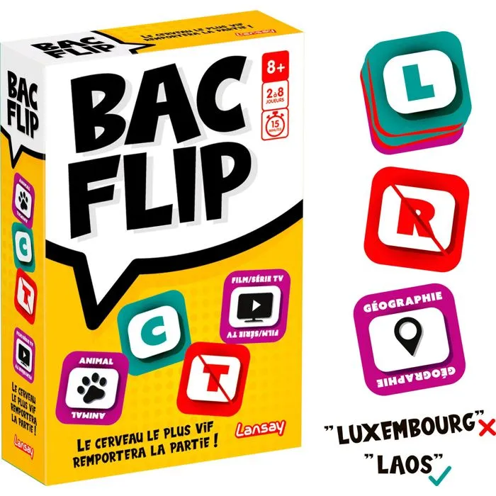 Lansay LAN3181860751299 BAC FLIP Juego de Mesa para Niños y Adultos a partir de 8 años 1 Lansay LAN3181860751299 BAC FLIP Juego de Mesa para Niños y Adultos a partir de 8 años 1