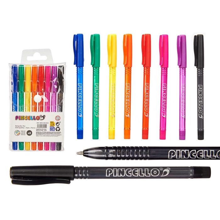 Set 8 Bolígrafos Fluor Semigel Pincello - Colores Variados 9x17x2.5 cm (24 Unidades) Set 8 Bolígrafos Fluor Semigel Pincello - Colores Variados 9x17x2.5 cm (24 Unidades)