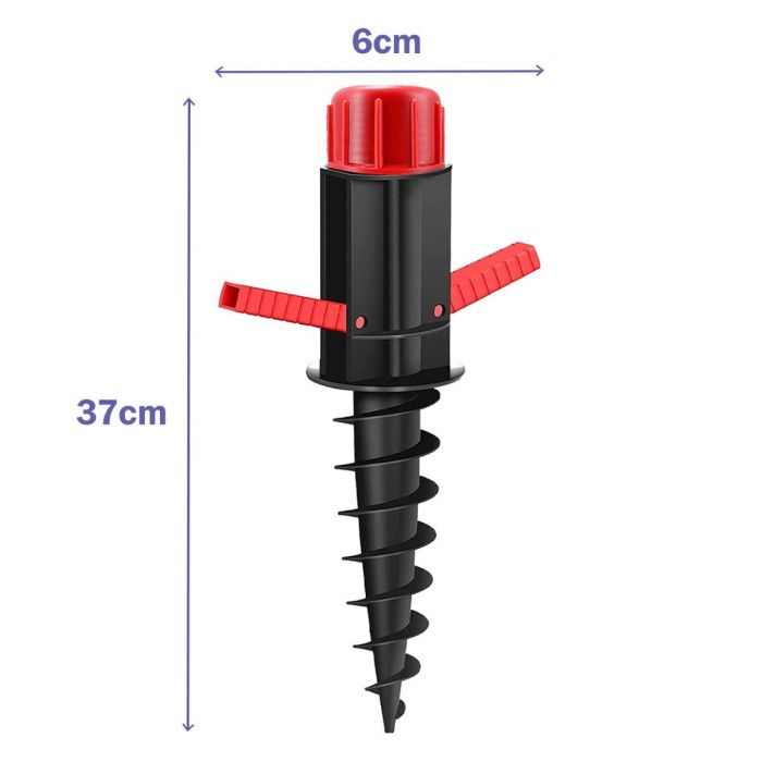 Marbueno Pincho Parasol Plastico Negro 37x6x6 cm Playa y Jardin 10505 1