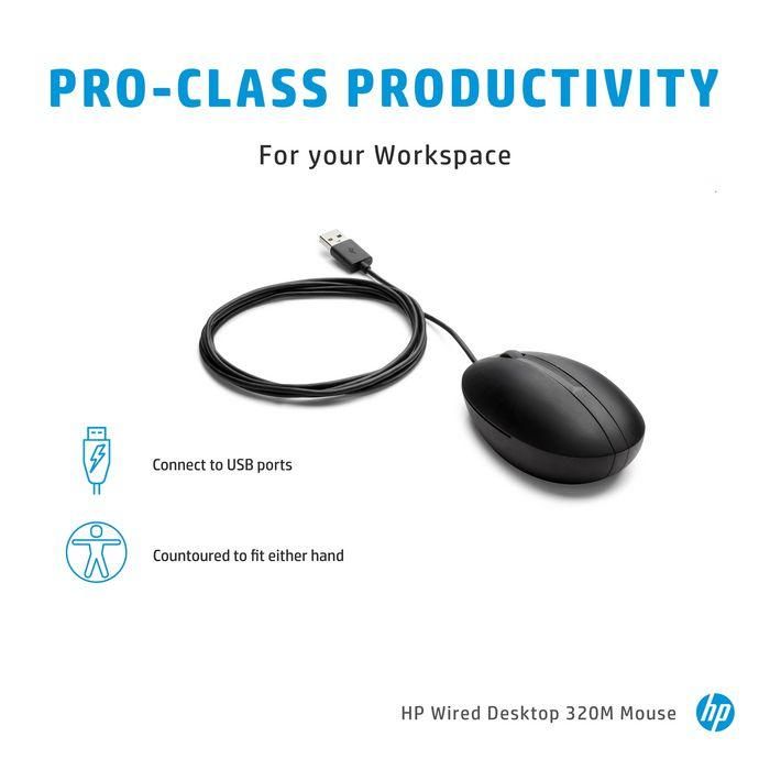 HP 320M Ratón con Cable USB para Escritorio - Cómodo y Fiable para Productividad 5 HP 320M Ratón con Cable USB para Escritorio - Cómodo y Fiable para Productividad 5