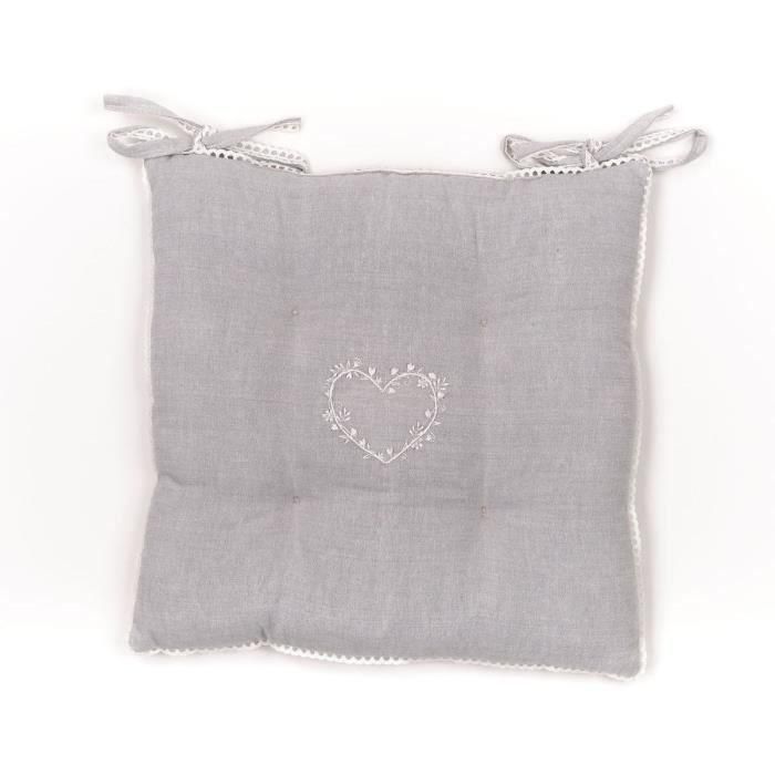 Asiento acolchado - HOY - CHARME - Chambray x Petite Broderie Constance - 40 x 40 cm 3 Asiento acolchado - HOY - CHARME - Chambray x Petite Broderie Constance - 40 x 40 cm 3