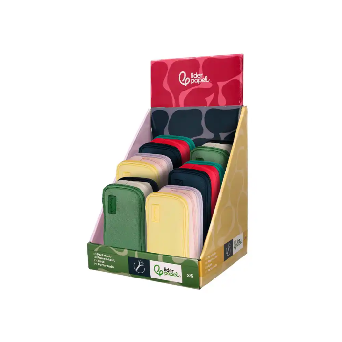 Liderpapel Estuche Portatodo Funky con 3 Cremalleras y Aperturas Laterales 220x100x65 mm