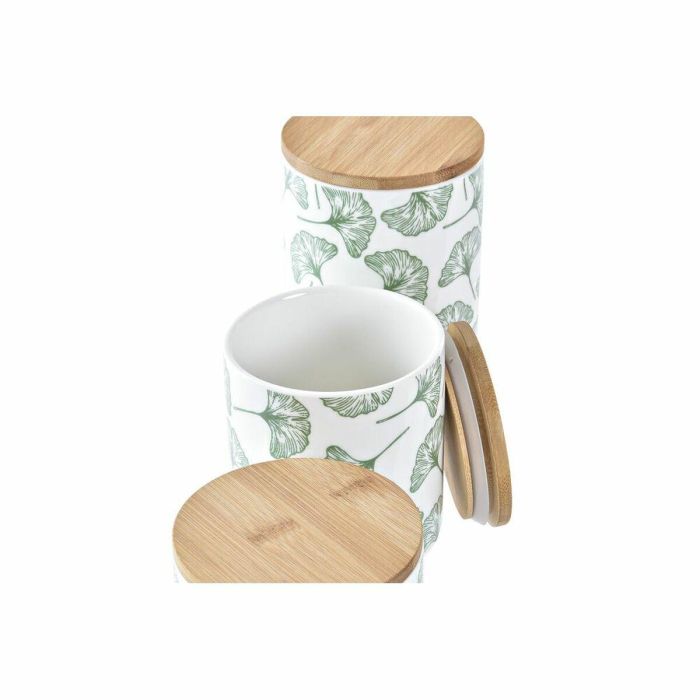 Bote Tropical DKD Home Decor Verde Blanco 10 x 17 x 10 cm Set de 3 2 Bote Tropical DKD Home Decor Verde Blanco 10 x 17 x 10 cm Set de 3 2