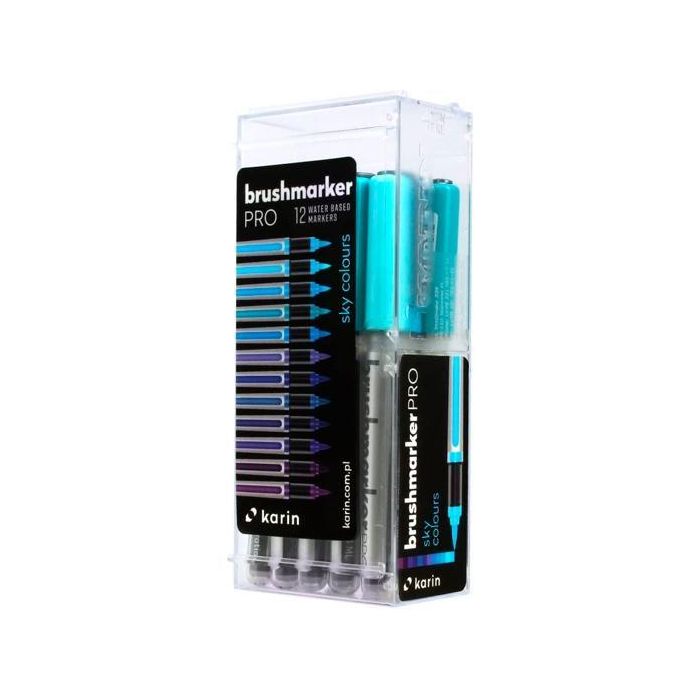 Karin Rotuladores Brushmarker Pro "Sky Colours" Punta Pincel C-Surtidos Set 12 Ud