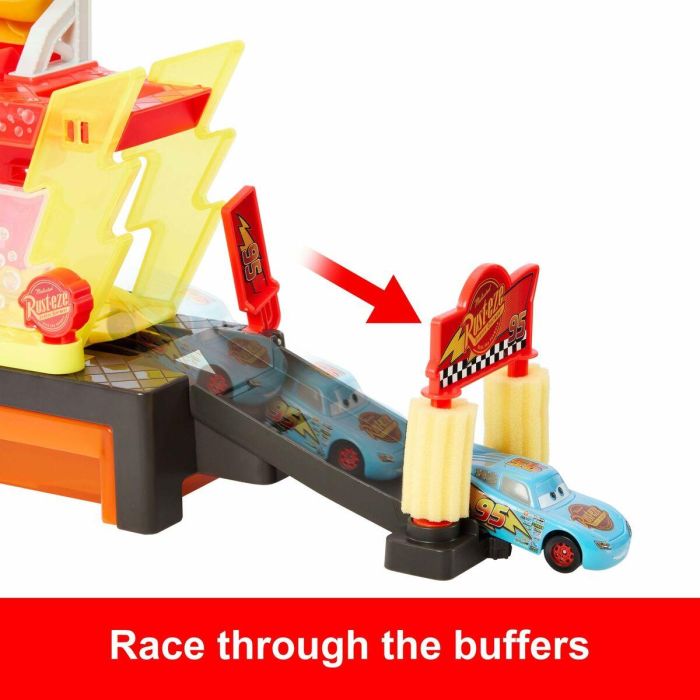 MATTEL Pista Túnel de Lavado Disney Cars con Rayo McQueen de Juguete y Función Cambio de Color 50,8cm 13