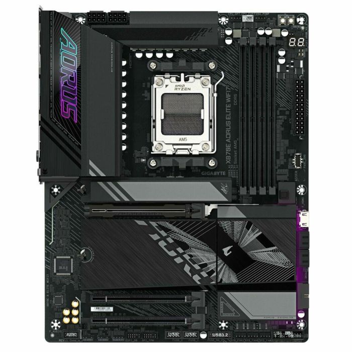 GIGABYTE Placa Base X870E A ELITE WIFI7 - Compatible con AMD Ryzen 9000, Wi-Fi 7, DDR5 hasta 8000MHz, 4xPCIe 5.0, 4xM.2, Ref. 9MX87EEL7-00-10 10 GIGABYTE Placa Base X870E A ELITE WIFI7 - Compatible con AMD Ryzen 9000, Wi-Fi 7, DDR5 hasta 8000MHz, 4xPCIe 5.0, 4xM.2, Ref. 9MX87EEL7-00-10 10