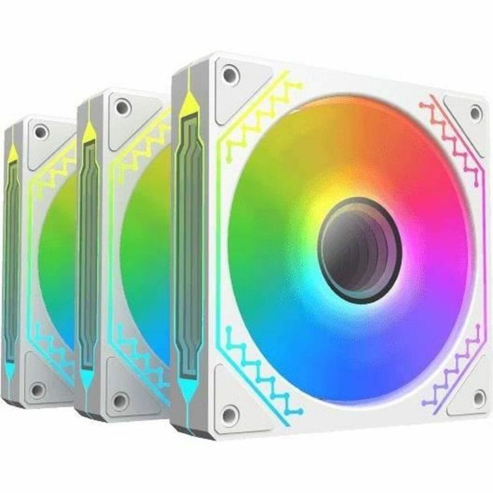 XIGMATEK - Starz Pro Arctic (Blanco) (Pack de 3) - Ventiladores A-RGB de 3x120 mm para caja de PC