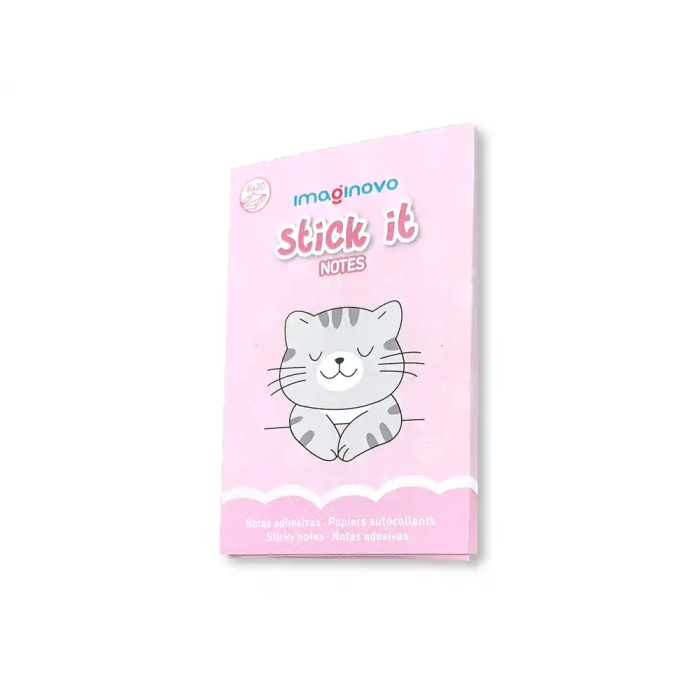 Imaginovo Notas Adhesivas Gatito, 20 Piezas Tamaños Surtidos, Diseño Fantasía Divertido para Niños 1