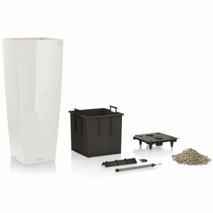 Lechuza LEC4008789182302 Jardinera Cubico Alto 40 TODO EN UNO Blanco brillo 3