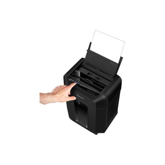 Fellowes 4621501 Destructora Papel Automax 80M Automática Mini Corte P-4 (4x12mm) 80 Hojas, Destruye Grapas Clips Tarjetas, Negra 3 Fellowes 4621501 Destructora Papel Automax 80M Automática Mini Corte P-4 (4x12mm) 80 Hojas, Destruye Grapas Clips Tarjetas, Negra 3