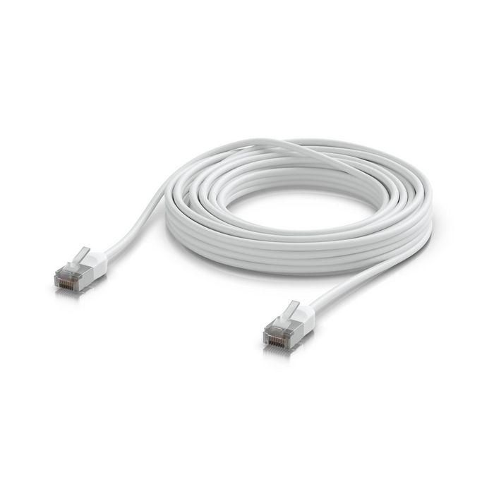 Ubiquiti Cable de Red Cat 6A 8m, Hasta 10 GbE, PoE++, Termoplástico (TPE), Blanco, para Exteriores Rugged y Blindado