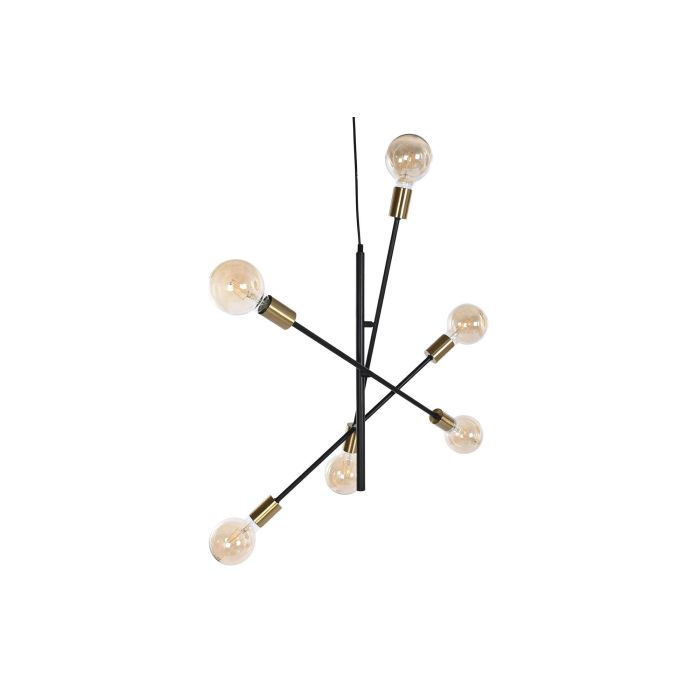 DKD Home Decor Lámpara Techo Moderno Negro Dorado 52 x 50 x 60 cm 3