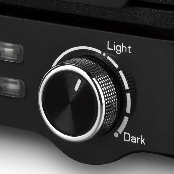 H.Koenig GFX420 Máquina Compacta para Hacer Gofres, 1200 W, Temperatura Ajustable, Negra