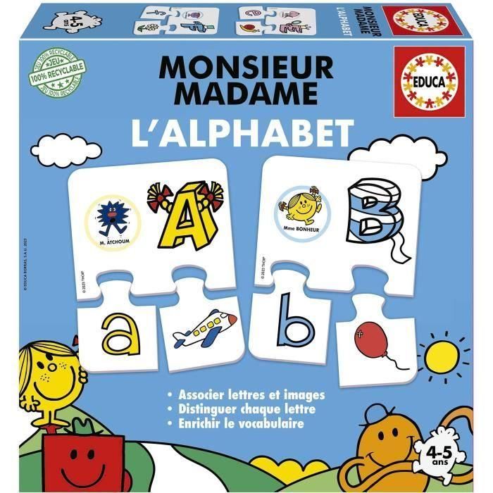 Juego de aprendizaje - EDUCA - Monsieur Madame - Alfabeto