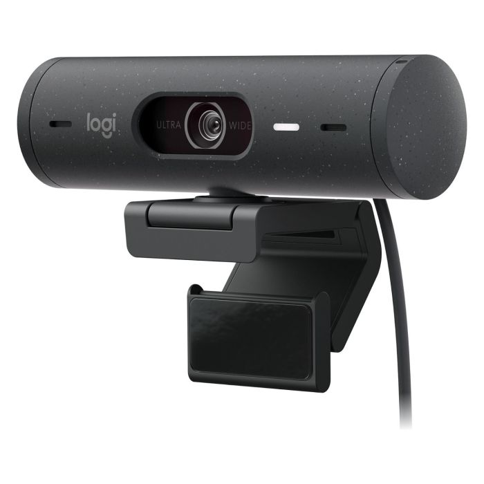Logitech Brio 500 Webcam Full HD 1080p, Campo Visual Ajustable 90°/78°/65°, Enfoque Automático, Grafito