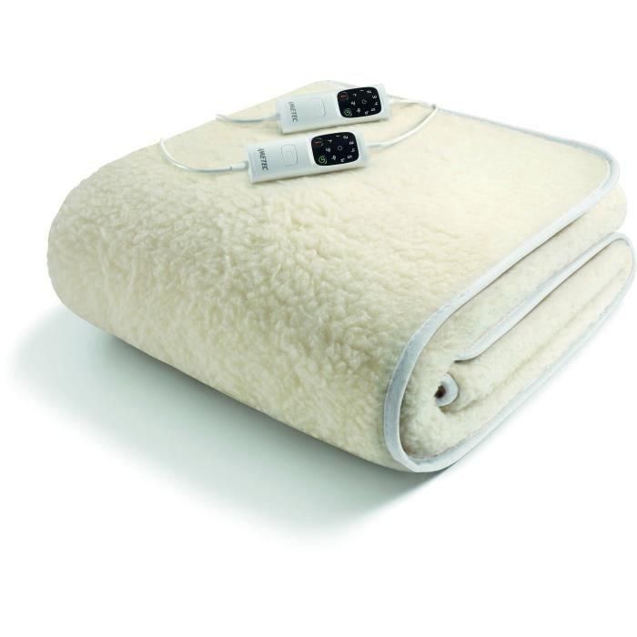 Cubrecolchón calefactable - Imetec - 2 plazas 100% lana y merino, 150 x 160 cm - Calentamiento rápido 6 temperaturas Temperatura constante Cubrecolchón calefactable - Imetec - 2 plazas 100% lana y merino, 150 x 160 cm - Calentamiento rápido 6 temperaturas Temperatura constante