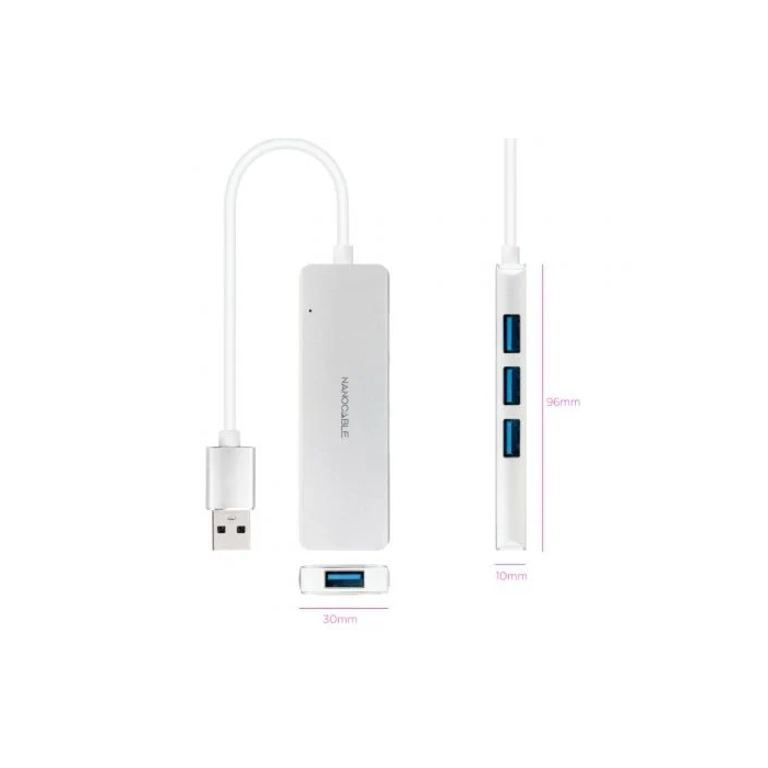 Nano Cable 10.16.4602 Hub USB 3.0 de 4 Puertos USB-A, Plata 1 Nano Cable 10.16.4602 Hub USB 3.0 de 4 Puertos USB-A, Plata 1