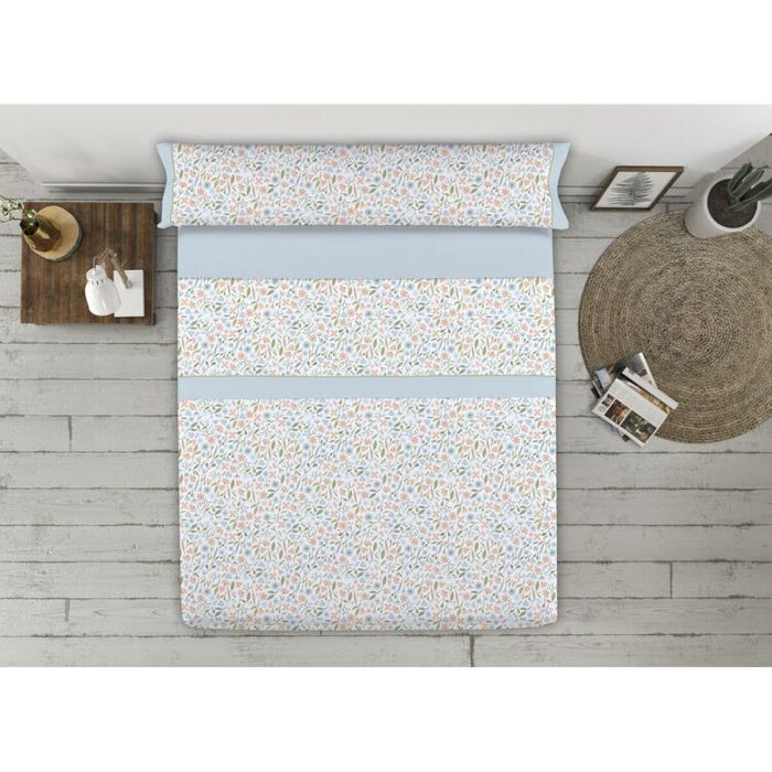 Juego de Sábanas Tejidos Reina Azul Cama de 150/160 1 Juego de Sábanas Tejidos Reina Azul Cama de 150/160 1