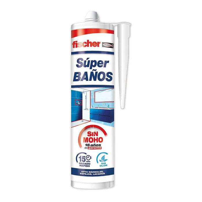 Fischer Silicona Baños Sin Moho Blanca 280 ml Antimoho Larga Duración 15 Años Garantía 0 Fischer Silicona Baños Sin Moho Blanca 280 ml Antimoho Larga Duración 15 Años Garantía 0