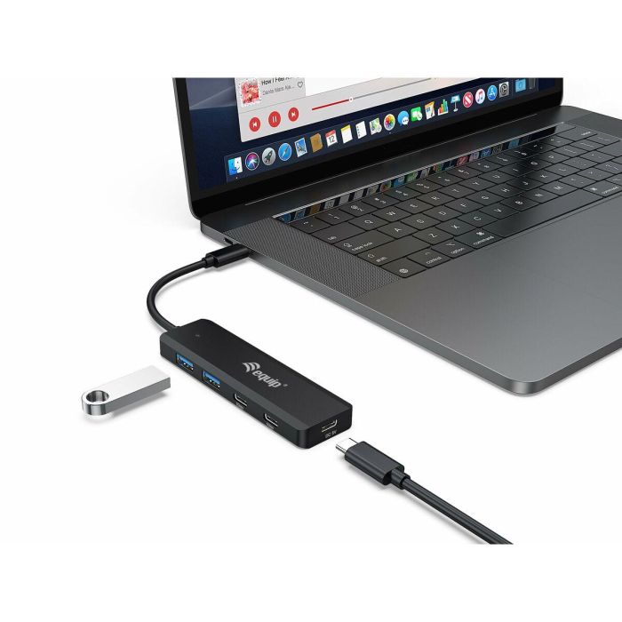 Equip Hub USB-C 3.2 Gen1 2xUSB-C 2xUSB-A Conector Alimentacion USB-C 5V/2A 7