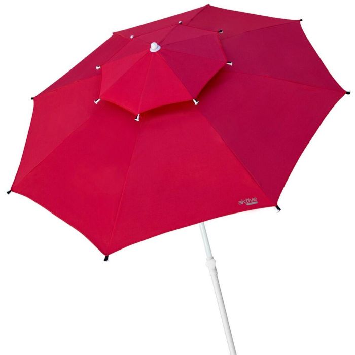 Sombrilla Aktive Rojo Metal Fibra de Vidrio 280 x 261 x 280 cm (4 Unidades) 1 Sombrilla Aktive Rojo Metal Fibra de Vidrio 280 x 261 x 280 cm (4 Unidades) 1