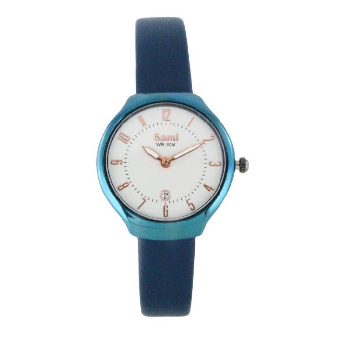 SAMI Reloj de señora extraplano en piel roja con fecha, 12 nos, referencia IP WR30