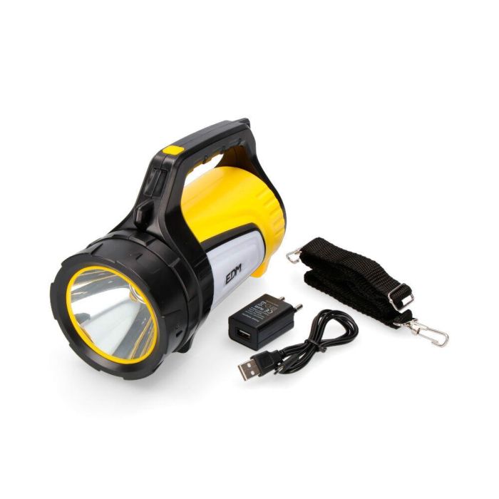 Edm Linterna de cañón multifunción 10W 350lm + 3W 100lm + rojo 3W 20lm, power bank, alcance 500m 5