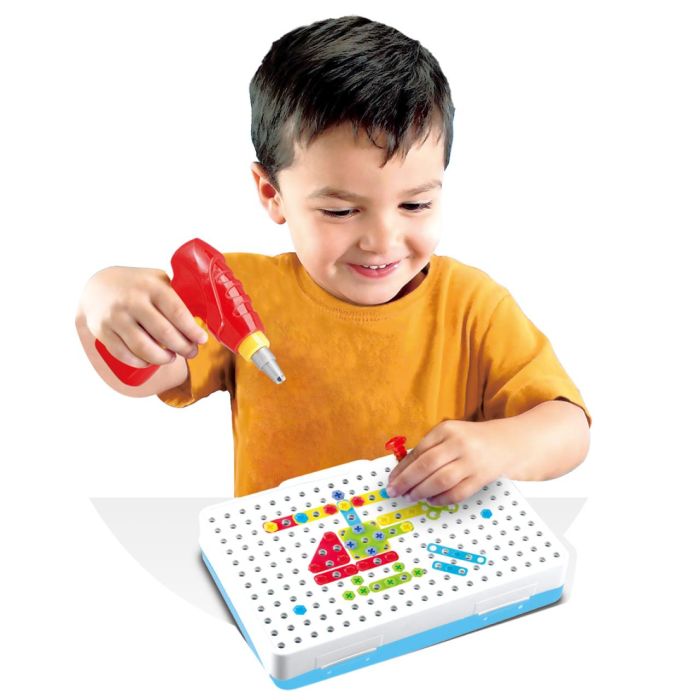 Tachan Set De Construcciones Con Destornillador Eléctrico para Juego 2D y 3D, Estimula Visión Espacial y Motricidad Fina 2