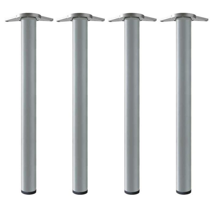 Patas De Mesa Juego de 4 Patas para Mesa Modelo Neiva, de Metal Gris, 60mm Diámetro, 710mm Altura