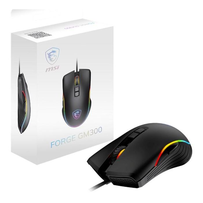 MSI GM300 Ratón Gaming Forge, Ambidextro, Óptico, USB, 7200 DPI, Negro 4