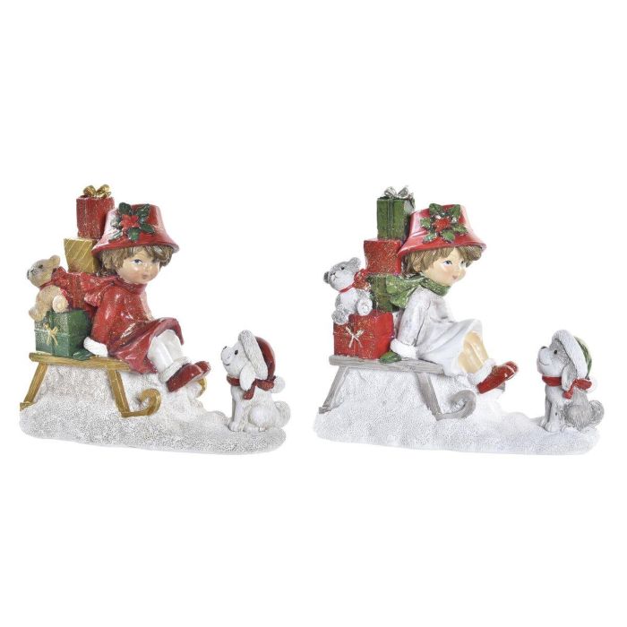 Figura Navidad Tradicional DKD Home Decor Rojo Blanco 7 x 12.5 x 14.5 cm (2 Unidades) Figura Navidad Tradicional DKD Home Decor Rojo Blanco 7 x 12.5 x 14.5 cm (2 Unidades)