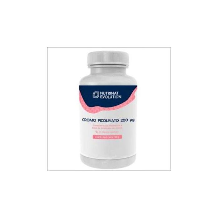 NUTRINAT EVOLUTION Cromo Picolinato 200 µg, 60 Vcaps para Glucosa y Metabolismo Normal de Macronutrientes. Suplemento Vegano