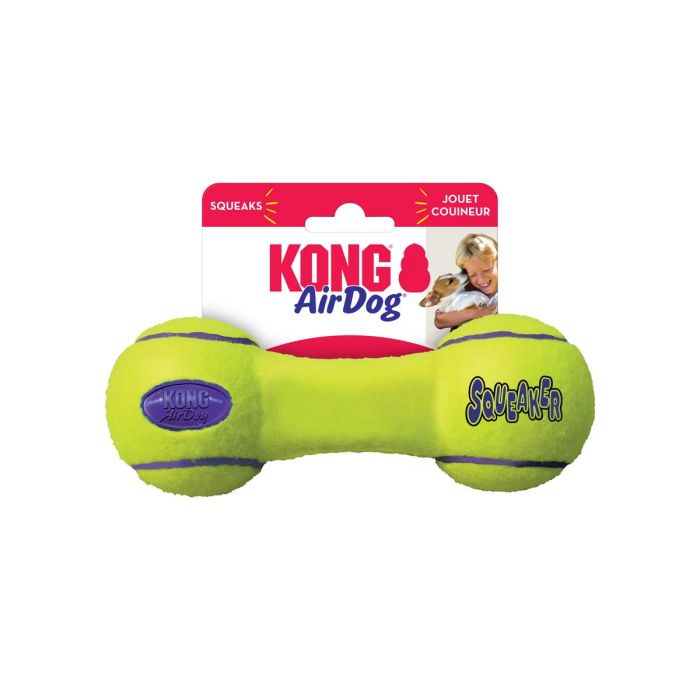 Kong Airdog Squeaker Dumbbell Tennis Medium Asdb2