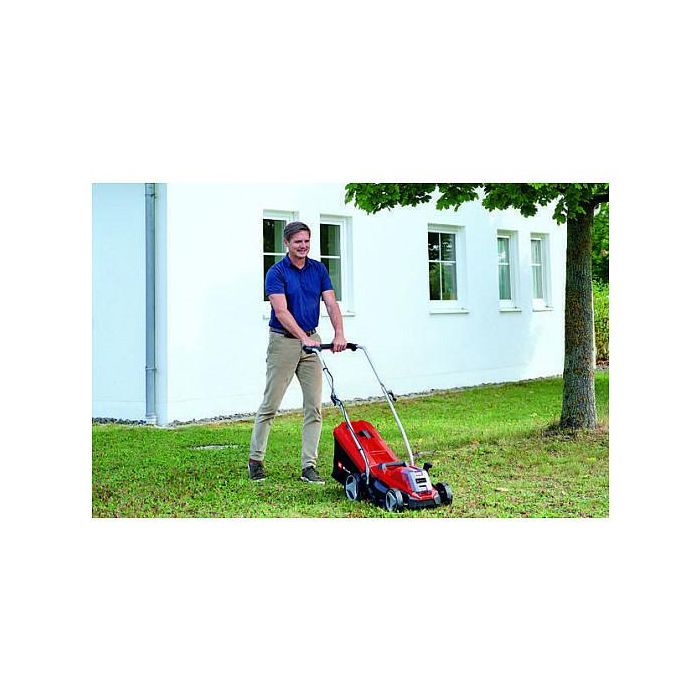 Einhell GE-CM 18/33 Li Cortacésped de Batería 18V, Ancho de Corte 33 cm para hasta 200 m², con Batería de 4.0 Ah (Ión-Litio), Color Negro/Rojo 1 Einhell GE-CM 18/33 Li Cortacésped de Batería 18V, Ancho de Corte 33 cm para hasta 200 m², con Batería de 4.0 Ah (Ión-Litio), Color Negro/Rojo 1