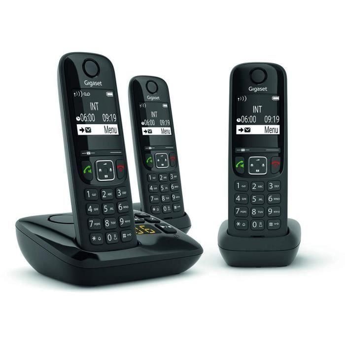 Gigaset AS690 A Teléfono fijo Trio con Contestador Automático, Manos Libres HSP, Bloqueo de Llamadas y Directorio de 100 Contactos Negro 2 Gigaset AS690 A Teléfono fijo Trio con Contestador Automático, Manos Libres HSP, Bloqueo de Llamadas y Directorio de 100 Contactos Negro 2