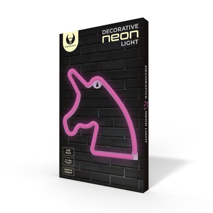 Forever Lampara Neon LED Unicornio Rosa - Iluminación Decorativa, Tecnología LED Eficiente, USB o Pilas AA, Ideal para Hogar o Negocios 8 Forever Lampara Neon LED Unicornio Rosa - Iluminación Decorativa, Tecnología LED Eficiente, USB o Pilas AA, Ideal para Hogar o Negocios 8