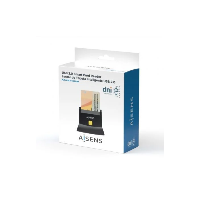 AISENS - LECTOR DE TARJETA INTELIGENTE DNI, NEGRO 3