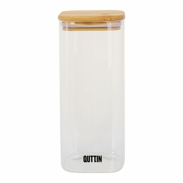 Recipiente Conservador de Alimentos Quttin Bambú Vidrio de Borosilicato 1 L (12 Unidades) 2