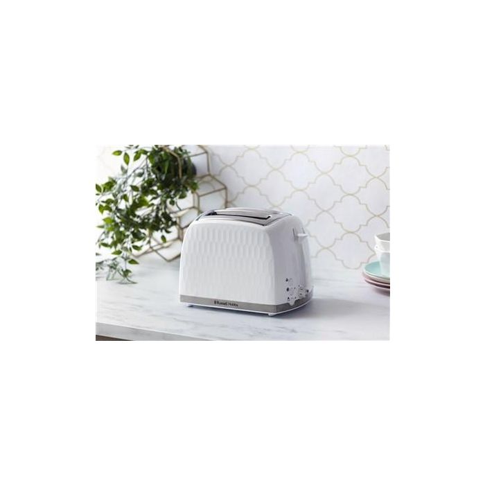 Russell Hobbs 26060-56 Tostador Honeycomb Blanco para 2 Rebanadas 2