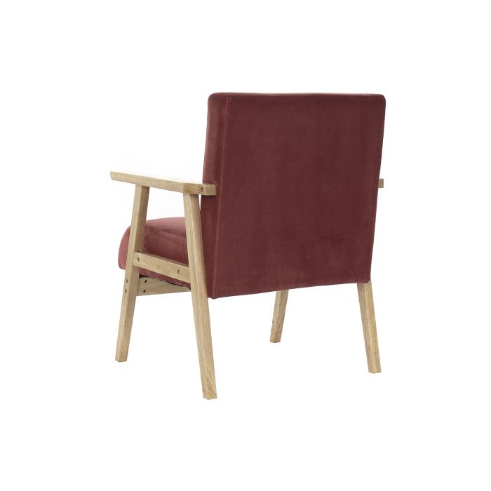 DKD Home Decor Butaca Sixties Rosa Natural, Largo 63 x Alto 77 x Ancho 61 cm, Poliéster y Mdf, Altura Asiento 40 cm, Desmontable 5