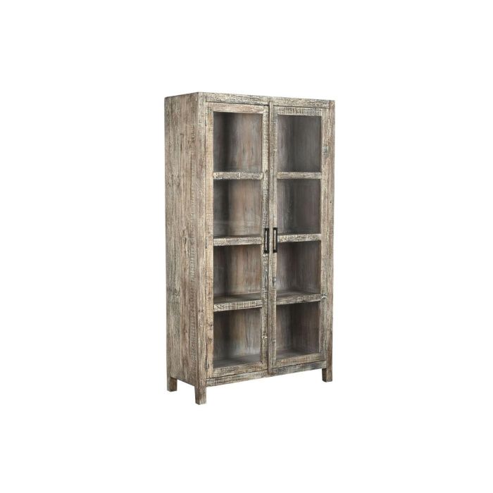 Vitrina Home ESPRIT Blanco Marrón Madera Reciclada 100 x 40 x 180 cm