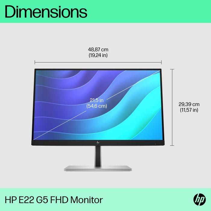 HP E22 G5 Monitor FHD de 22 pulgadas, pantalla Full HD con imágenes nítidas, ergonomía y flexibilidad para oficina y hogar 4