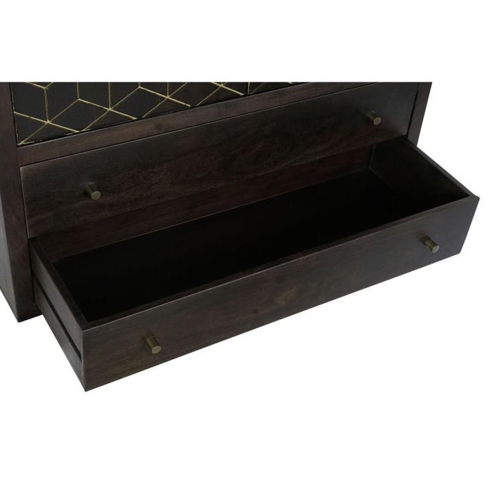 DKD Home Decor Armario Moderno Marrón Oscuro Dorado 100x40x175 cm de Acacia y Metal con 2 Puertas y 2 Cajones 7