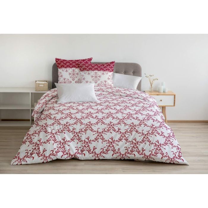 Juego nórdico 220x240 cm HOME LINGE PASSION FRISE: Funda nórdica + 2 fundas de almohada - 100% Algodón 57 hilos - Burdeos 4