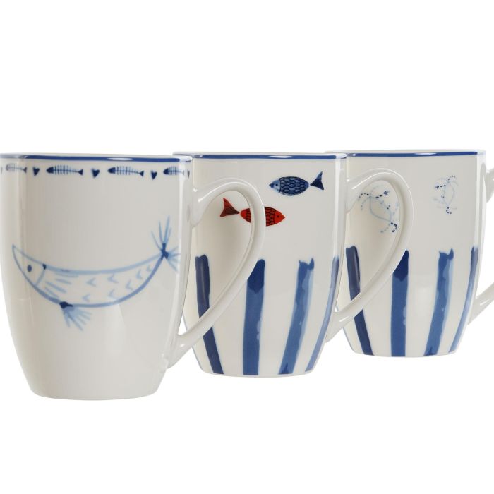 Mug Atlantico DKD Home Decor Azul Blanco 8.5 x 10 x 12 cm (6 Unidades) 1 Mug Atlantico DKD Home Decor Azul Blanco 8.5 x 10 x 12 cm (6 Unidades) 1