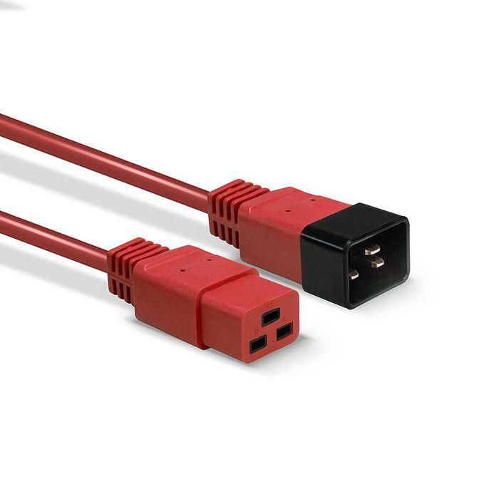 Lindy 3m IEC C19 to C20 Extension Cable, Red 2 Lindy 3m IEC C19 to C20 Extension Cable, Red 2