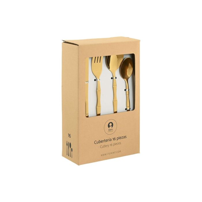 Cuberteria Basicos DKD Home Decor Dorado 7 x 24 x 15 cm Set de 16 1 Cuberteria Basicos DKD Home Decor Dorado 7 x 24 x 15 cm Set de 16 1