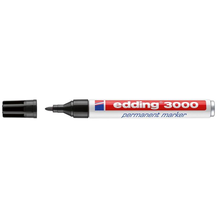 Rotulador Edding Marcador Permanente 3000 Negro Punta Redonda 1,5-3 mm Recargable 10 unidades 1