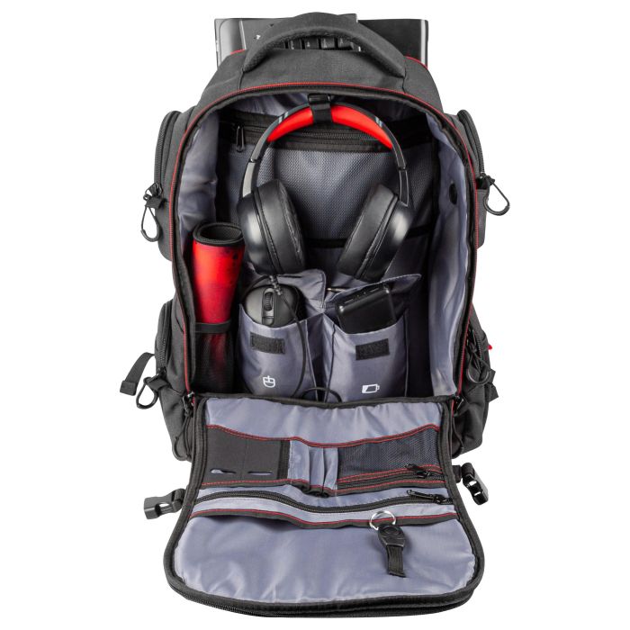 GENESIS Pallad 550 Mochila para Gaming 43,9 cm (17.3") Negro, Rojo con Compartimento para Portátil y Accesorios 13
